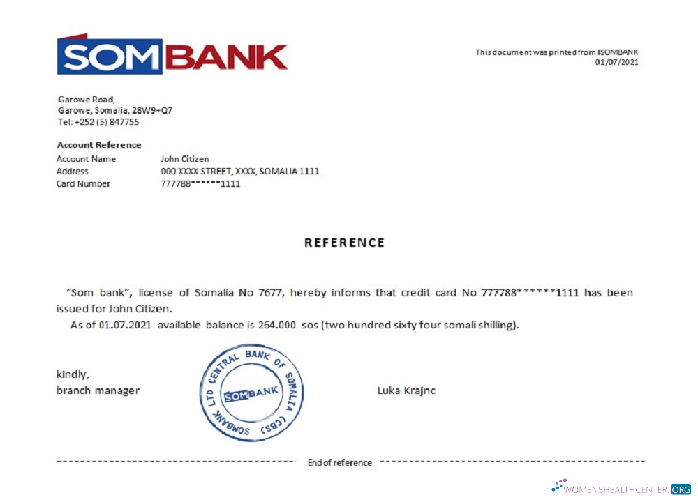 Download Somalia Sombank reference Photoshop template